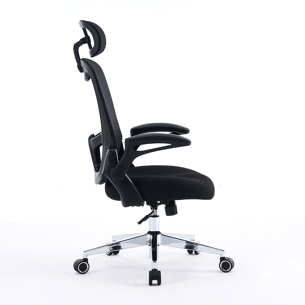 5140 Musta/valkoinen ergonominen mesh -toimistotuoli, korkea takaosa tietokonetuoli